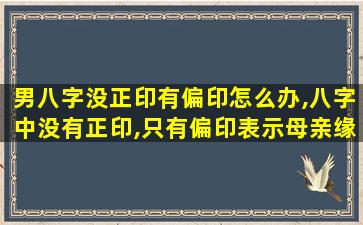 男八字没正印有偏印怎么办,八字中没有正印,只有偏印表示母亲缘薄