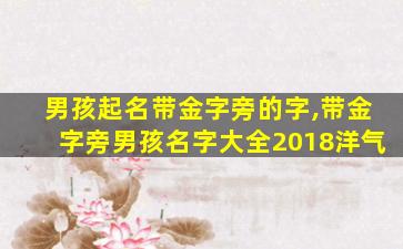 男孩起名带金字旁的字,带金字旁男孩名字大全2018洋气