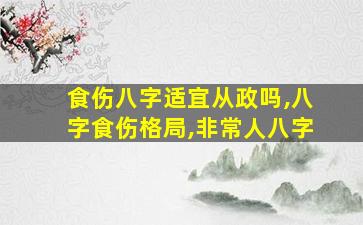 食伤八字适宜从政吗,八字食伤格局,非常人八字